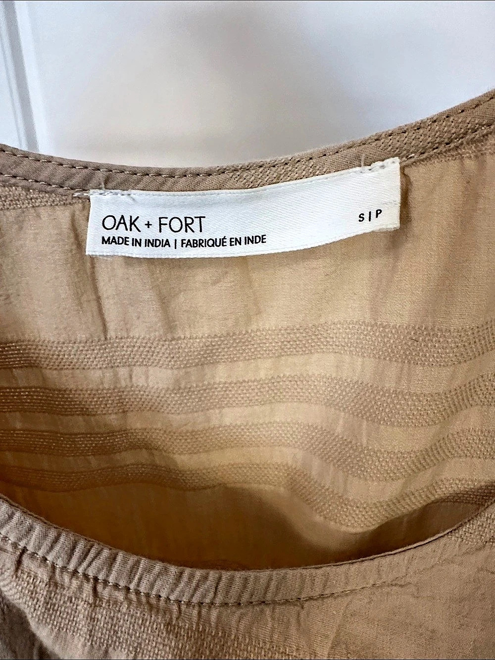 Oak + Fort Tiered Midi Dress Plaid Cotton Maxi Dress in Brown Small - Picture 6 of 6